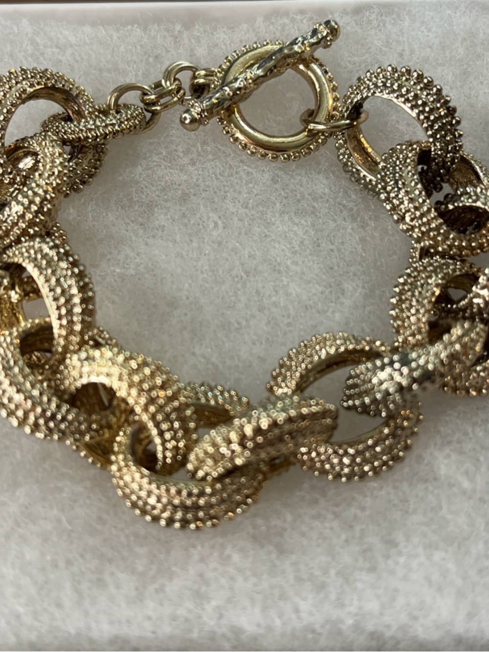 Textured Gold-Tone Link Bracelet